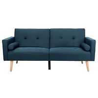 Blue Eucalyptus Mid-Century Convertible Loveseat