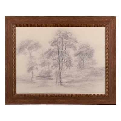 Treeline Sketch Framed Art Print