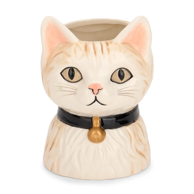 Cat Ceramic Vase, 6 in.