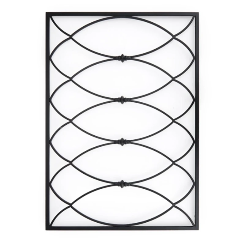 Black Metal Geometric Panel Wall Plaque