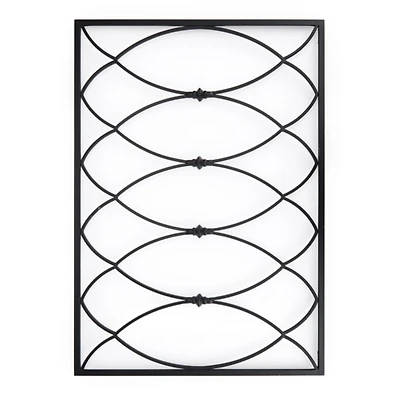 Black Metal Geometric Panel Wall Plaque
