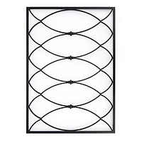 Black Metal Geometric Panel Wall Plaque