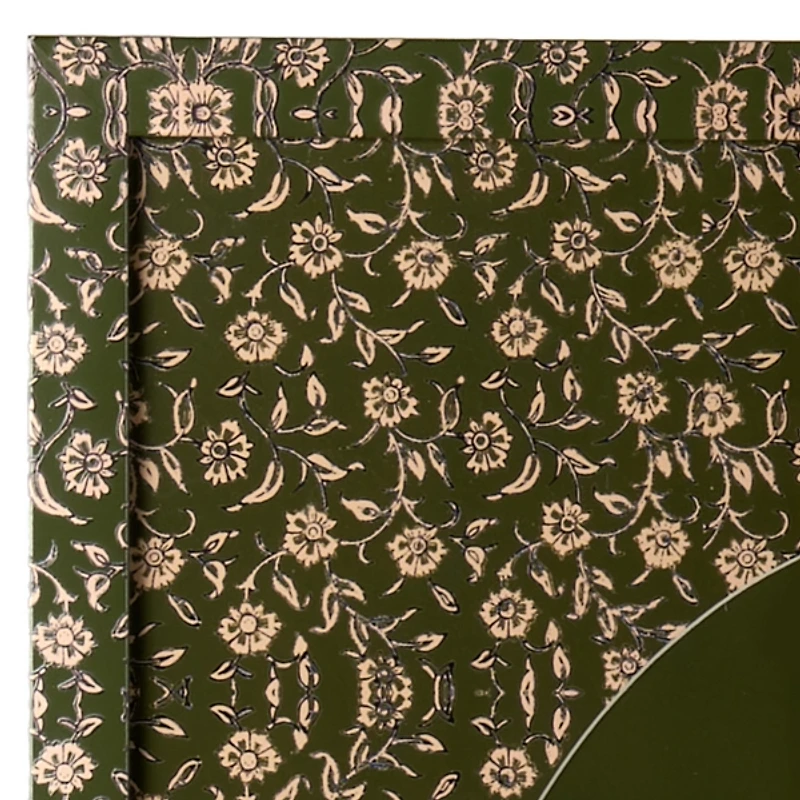 Green Oval Floral Framed Art Prints, Set of 2