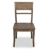 French Gray Wood Dining Chairs, Set of 2