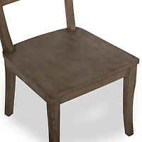 French Gray Wood Dining Chairs, Set of 2