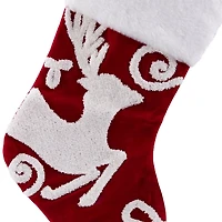 Red and White Embroidered Stockings, Set of 3