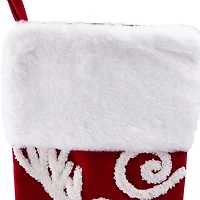 Red and White Embroidered Stockings, Set of 3