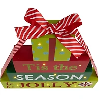 Pre-Lit Season to be Jolly Gift Box Decoration