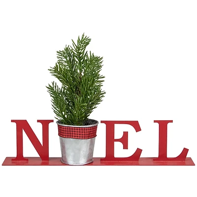 Noel Planter with Mini Faux Pine Tree