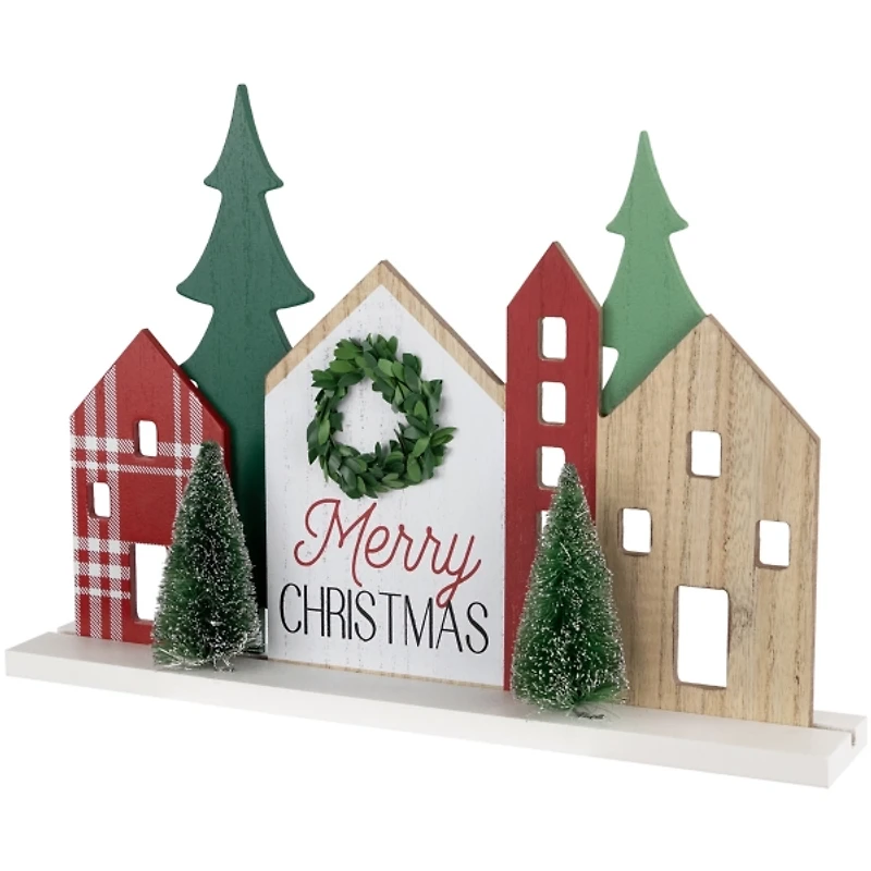 Merry Christmas Wooden Houses Decoration