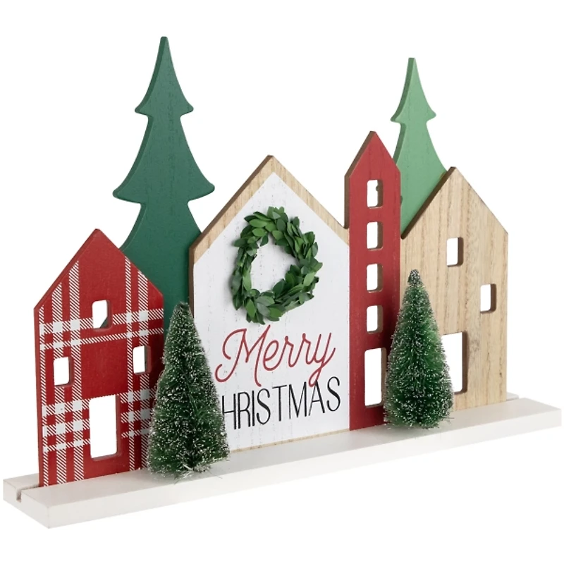 Merry Christmas Wooden Houses Decoration