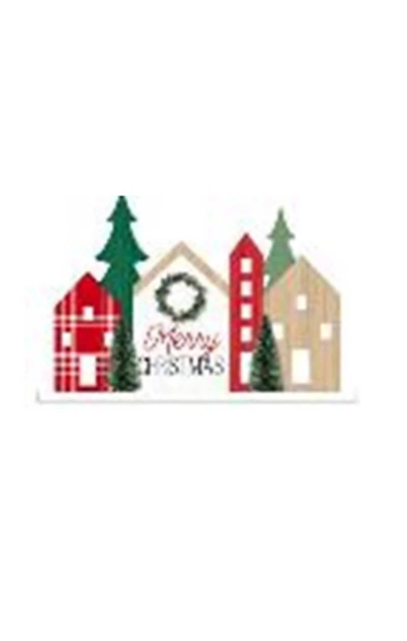 Merry Christmas Wooden Houses Decoration