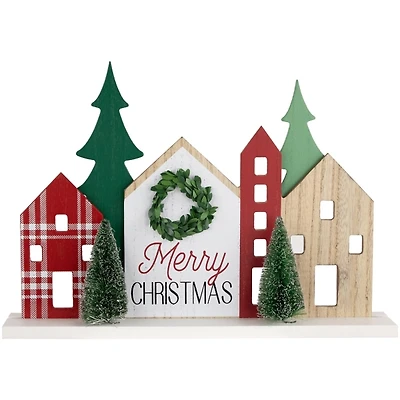 Merry Christmas Wooden Houses Decoration