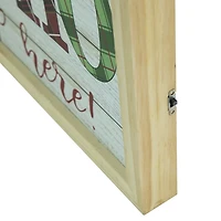 Plaid Ho Ho Ho LED Wreath Wall Plaque
