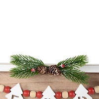 Merry Christmas Beaded Wood Wall Plaque