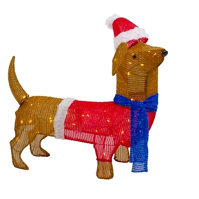 LED Santa Dachshund Outdoor Decoration