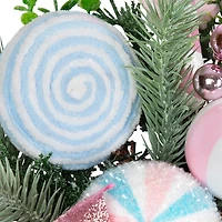 Pastel Nutcracker and Ornaments Wreath
