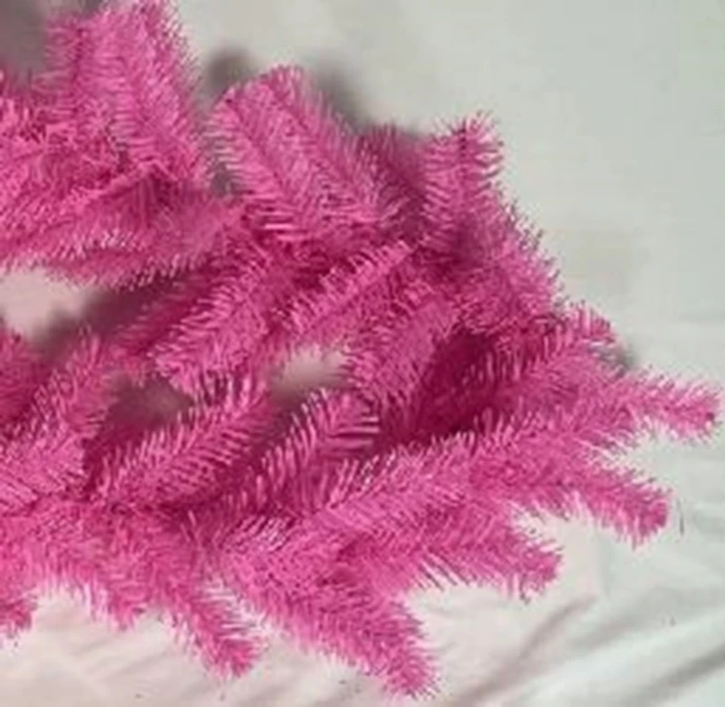 Pre-Lit Pink Flocked Pine Garland