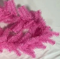 Pre-Lit Pink Flocked Pine Garland