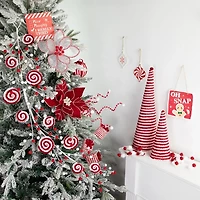 Candy Cane Swirls and Pom Poms Garland