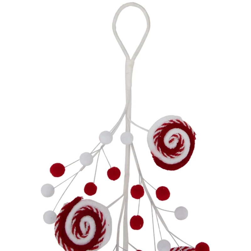Candy Cane Swirls and Pom Poms Garland