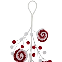 Candy Cane Swirls and Pom Poms Garland