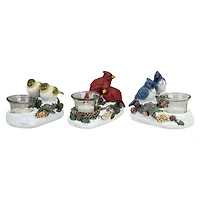 Christmas Birds Tealight Candle Holders, Set of 3