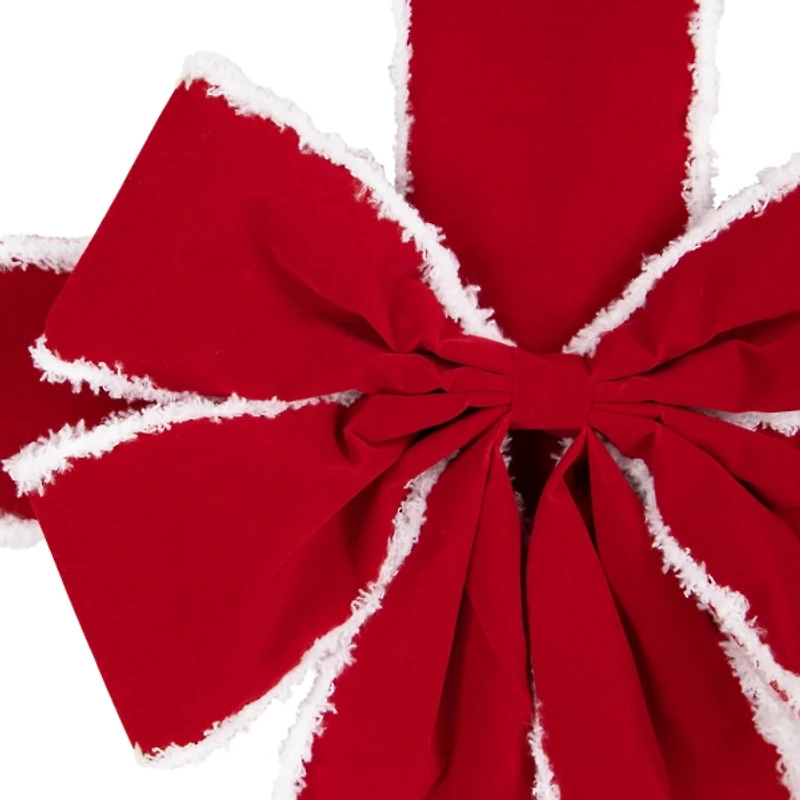 Red & White Velvet Christmas Door Bow