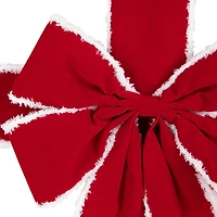 Red & White Velvet Christmas Door Bow