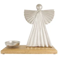 Silver Metal Angel Votive Candle Holder