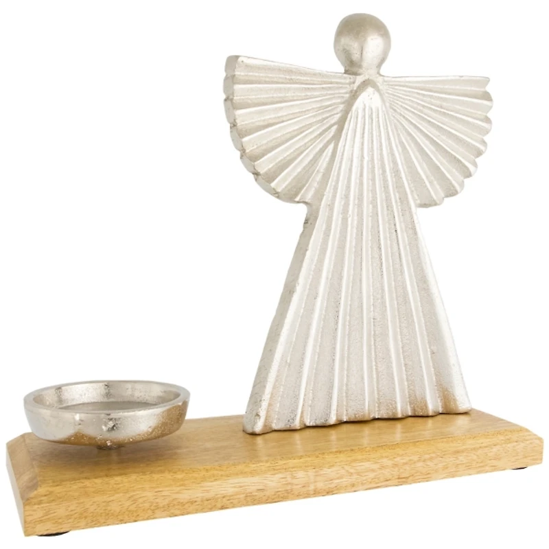 Silver Metal Angel Votive Candle Holder