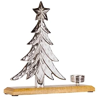 Silver Metal Tree Tealight Candle Holder