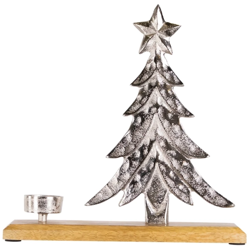 Silver Metal Tree Tealight Candle Holder