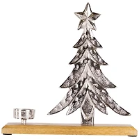 Silver Metal Tree Tealight Candle Holder