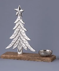 Silver Metal Tree Tealight Candle Holder