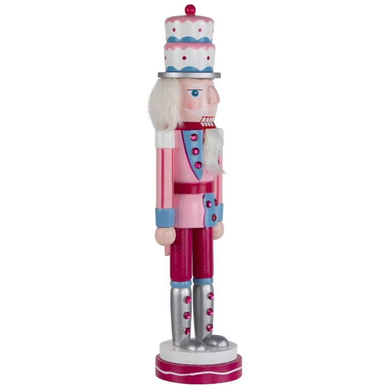 Pink and Blue Cake King Nutcracker Figurine