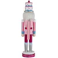Pink and Blue Cake King Nutcracker Figurine