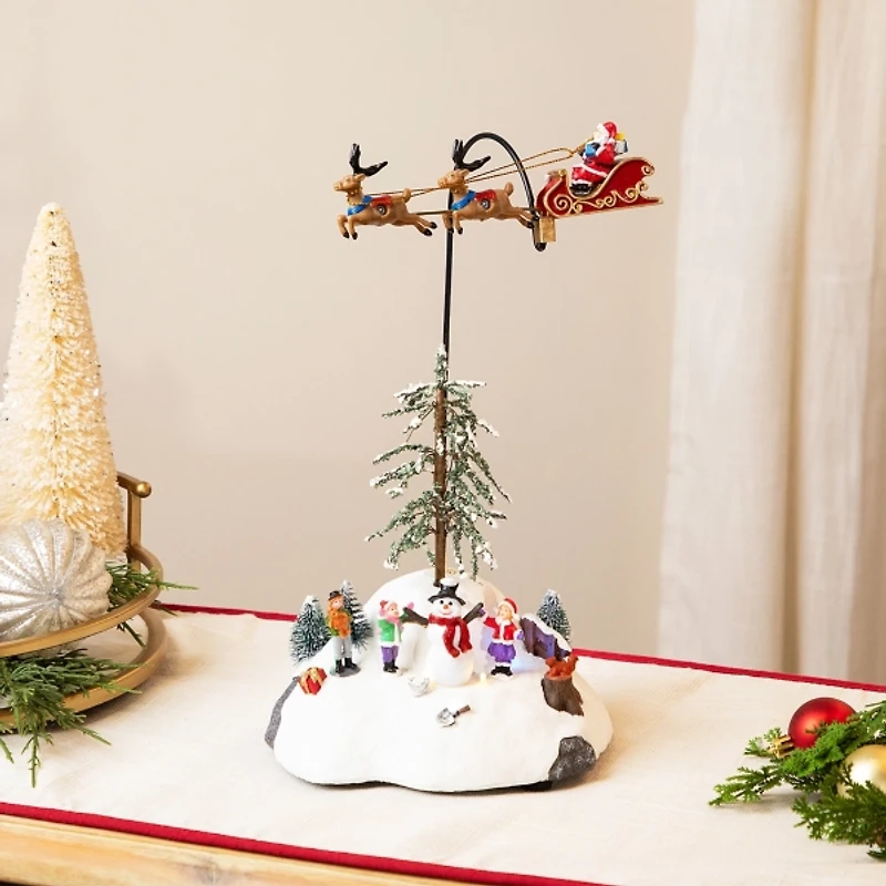 LED Musical Flying Santa Display