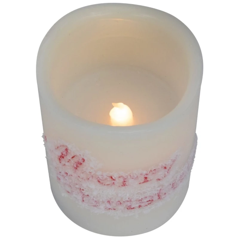 LED Merry Christmas Pillar Candles, Set of 3