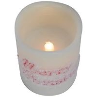 LED Merry Christmas Pillar Candles, Set of 3