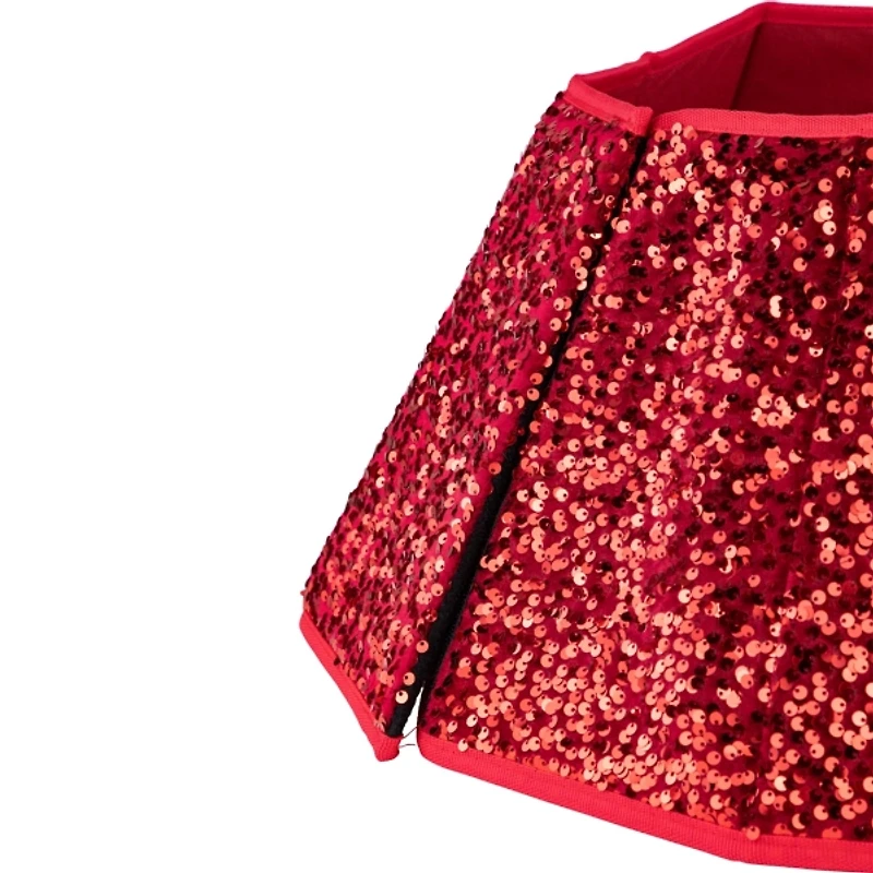 Red Sequins Hexagonal Christmas Tree Collar