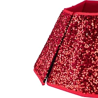 Red Sequins Hexagonal Christmas Tree Collar
