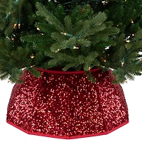 Red Sequins Hexagonal Christmas Tree Collar