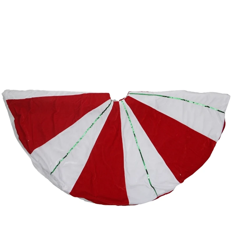 Red & White Peppermint Twist Christmas Tree Skirt