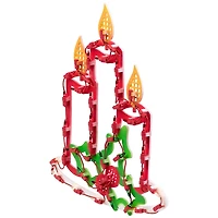 LED Christmas Candles with Holly Window Silhouette