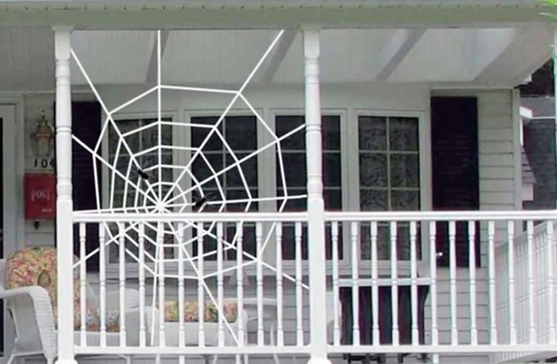 White Felt Spiderweb Halloween Decoration