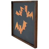 Orange Bats Halloween Framed Wall Plaque