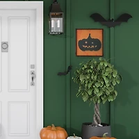 Jack O Lantern Silhouette Framed Wall Plaque