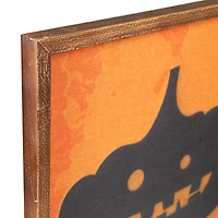 Jack O Lantern Silhouette Framed Wall Plaque