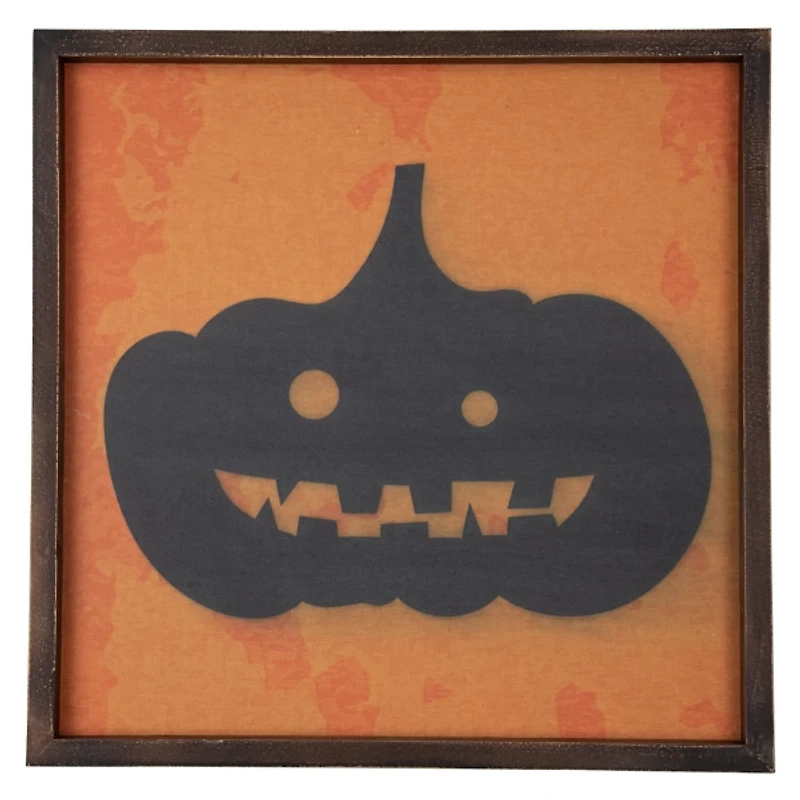 Jack O Lantern Silhouette Framed Wall Plaque
